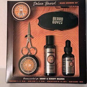Deluxe 5-Piece Beard Grooming Kit by Beard Guyz for Grooming, Cleaning, Trimming
